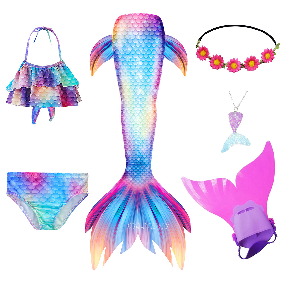 6Pcs/set Ariel Girls Swimming  - Swim Fins review and price