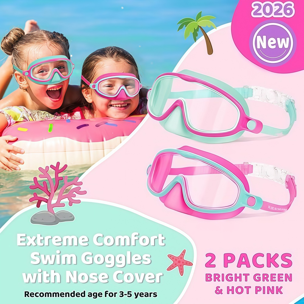 Kids Swim Goggles with Nose Co - Diving Mask review and price