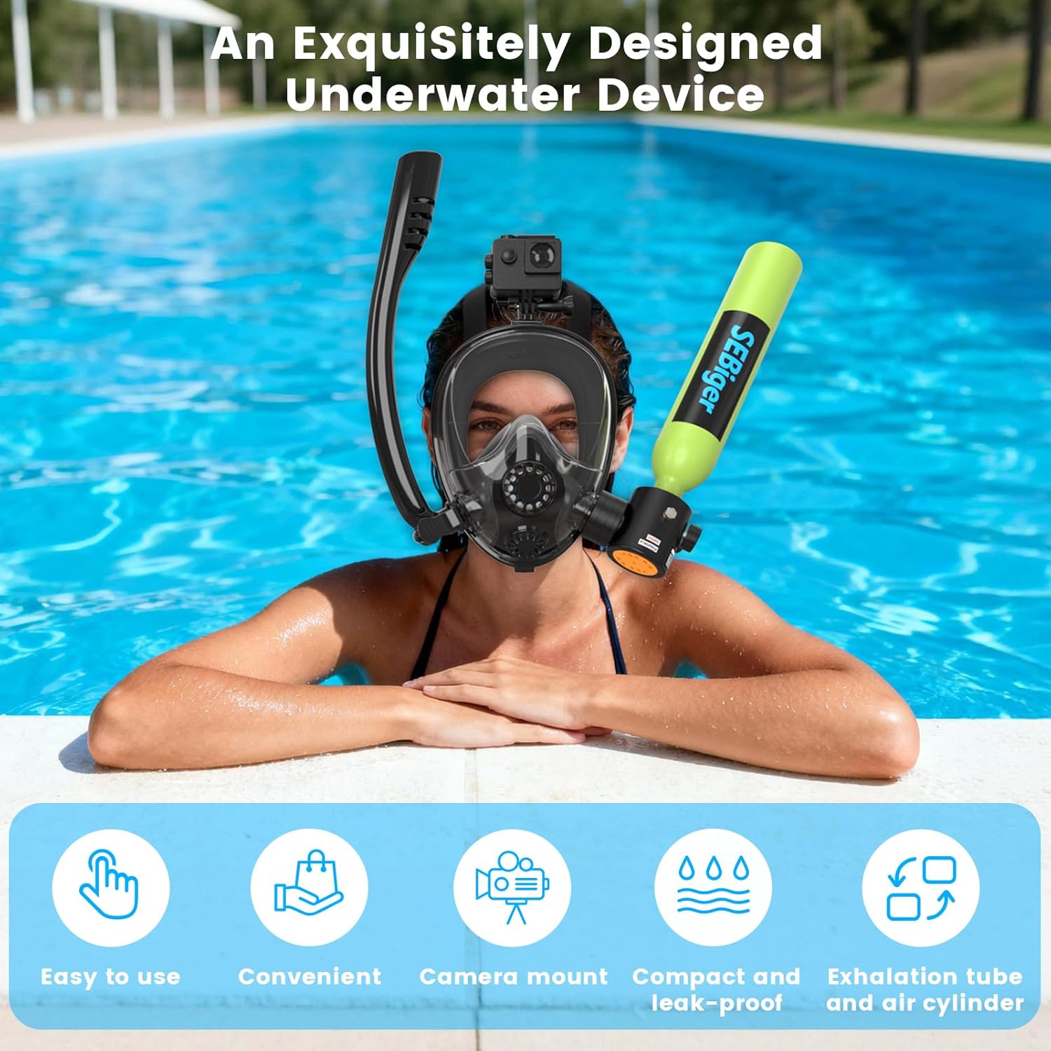 Mini Scuba Tank 0.5L with Full - Snorkel Set review and price
